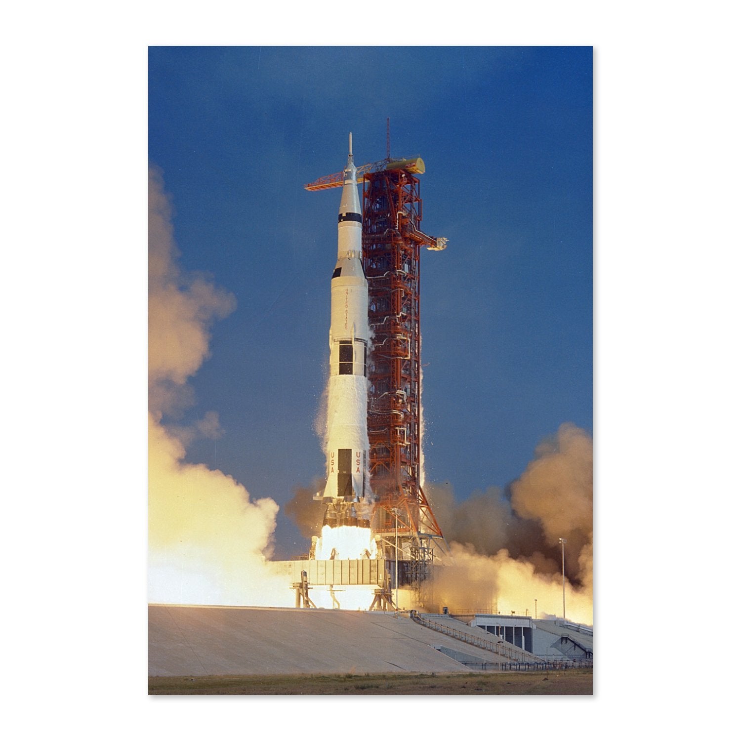 Apollo 11 Saturn V rocket launch poster print