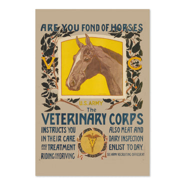 Are You Fond of Horses Veterinary Corps poster print