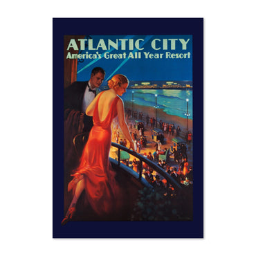 Atlantic City Night Resort poster print