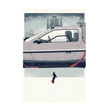 Back to the Future Part II (1989) Movie DeLorean Hover Art poster print