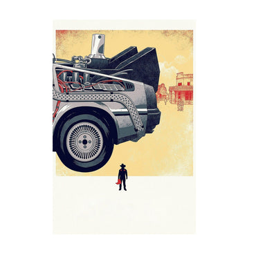 Back to the Future Part III (1990) Movie DeLorean Western Art poster print
