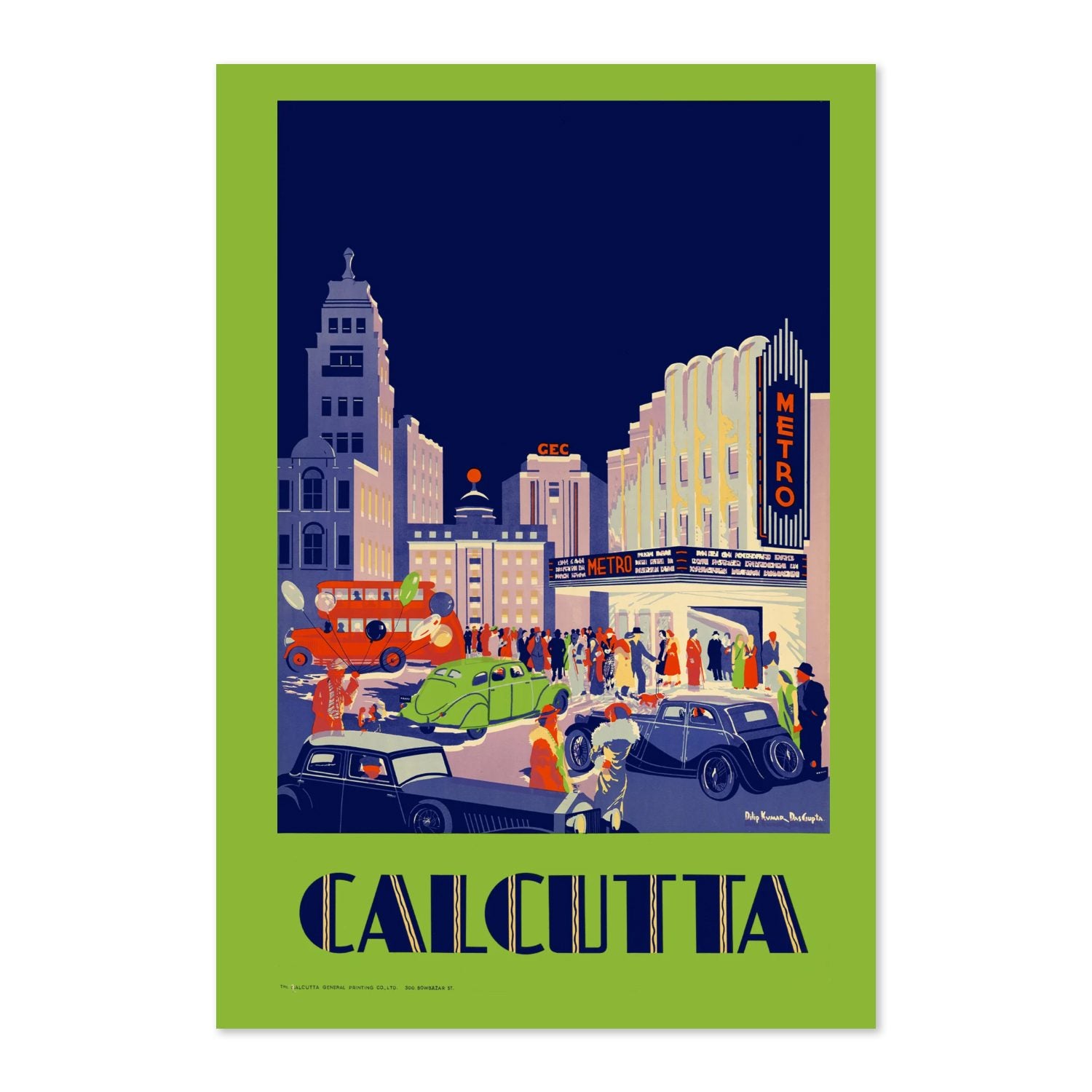 Calcutta by Night poster print