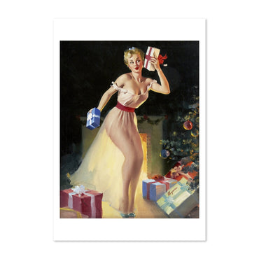 Christmas Eve by Gil Elvgren, pin-up poster — framed print