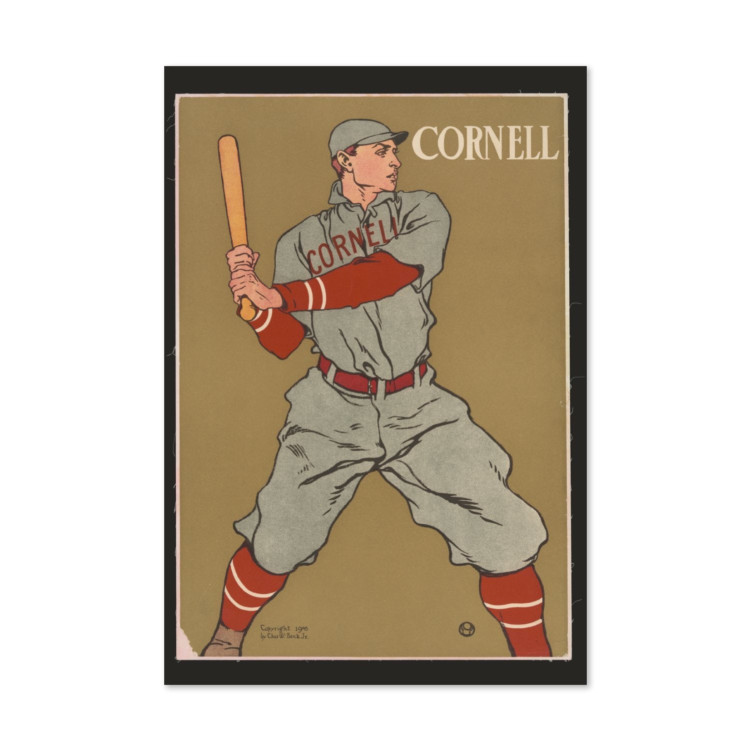 Cornell Baseball 1908 poster print