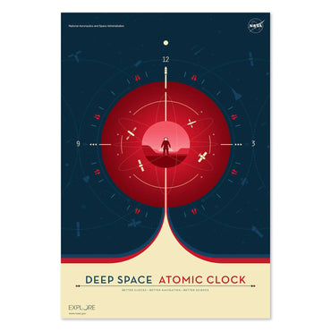 Deep Space Atomic Clock, red poster print