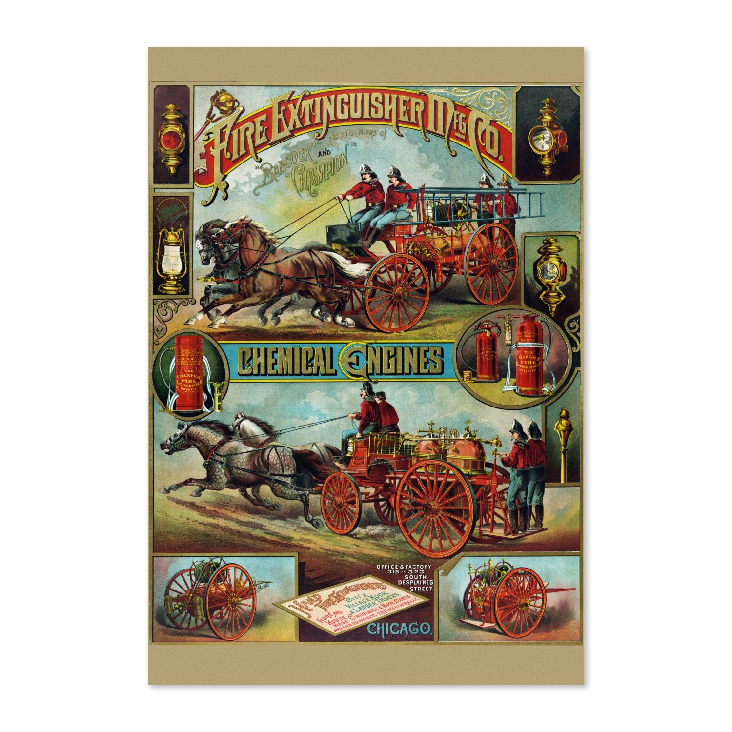 Fire Extinguisher Mfg. Co. Chemical Engines poster print