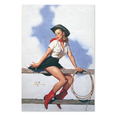 Hi-Ho Silver by Gil Elvgren, pin-up poster — framed print