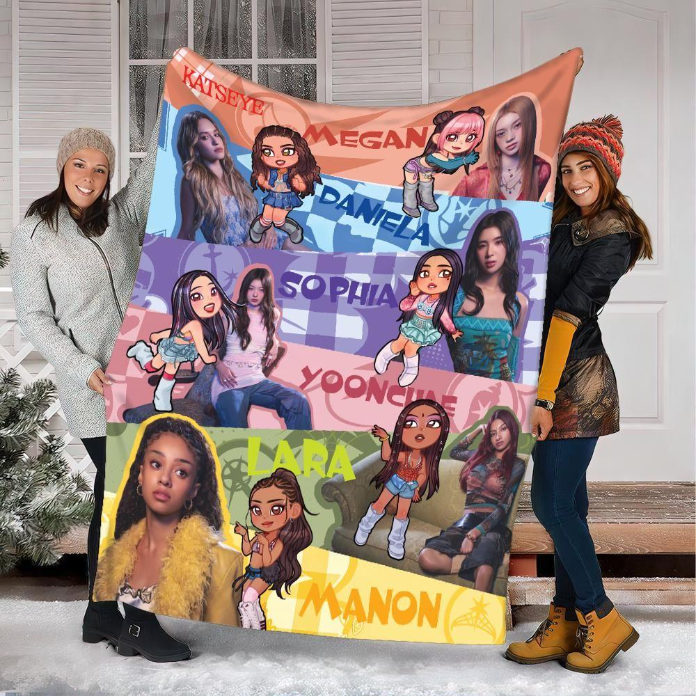 Cute Katseye K-Pop Blanket Cozy Fandom Gift, Katseye Merchandise