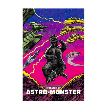 Invasion of Astro-Monster (1965) Movie Illustrated Art poster print