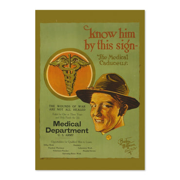 Know Him by This Sign Medical Department poster print