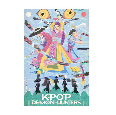 KPop Demon Hunters (2025) Movie Folk Art Illustrated poster print