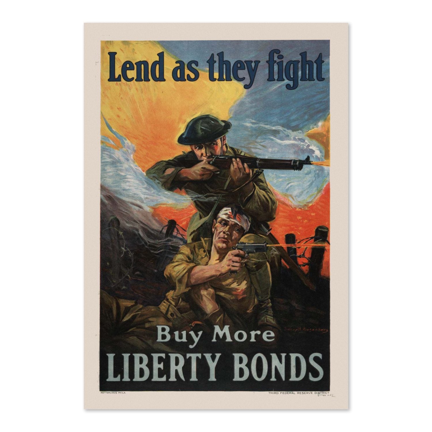 Lend as They Fight Liberty Bonds poster print