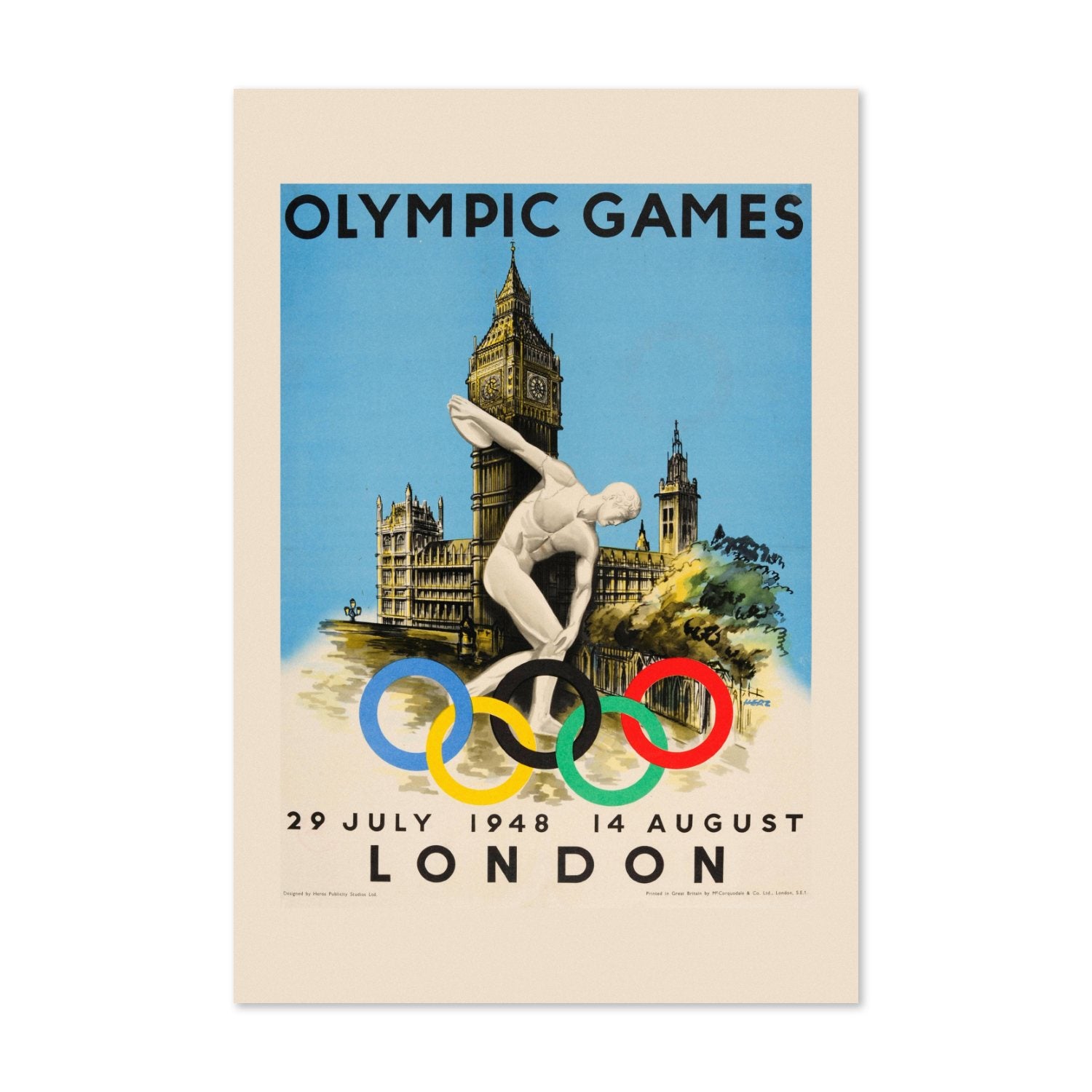 London Olympic Games 1948 poster print