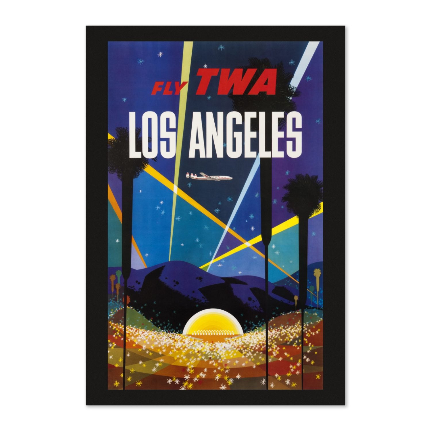 Los Angeles Fly TWA Hollywood poster print