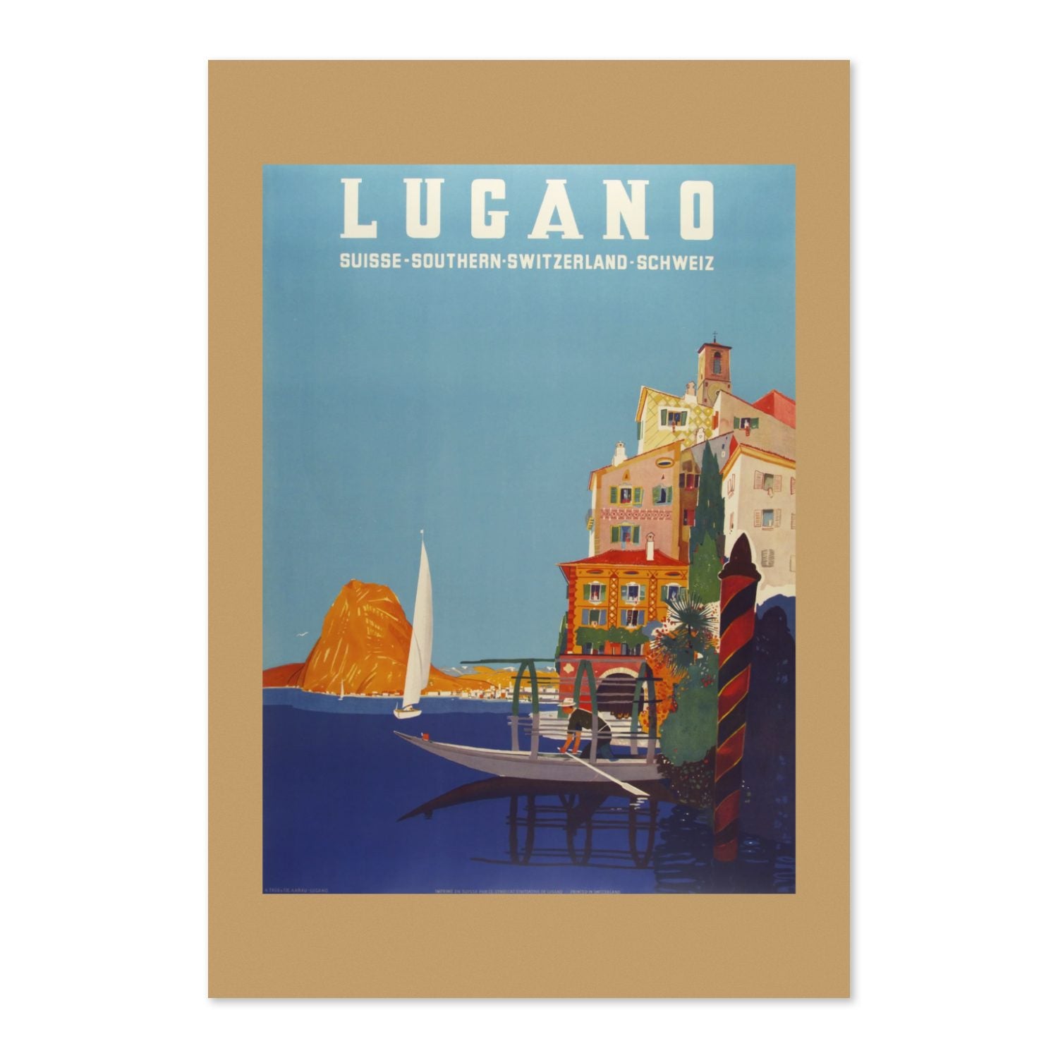 Lugano Southern Switzerland poster print