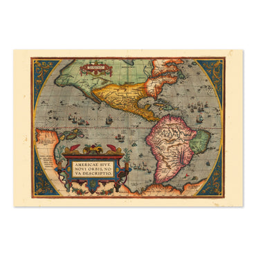 New World 1598 Map poster print