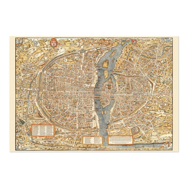 Paris 1550 Map vintage print