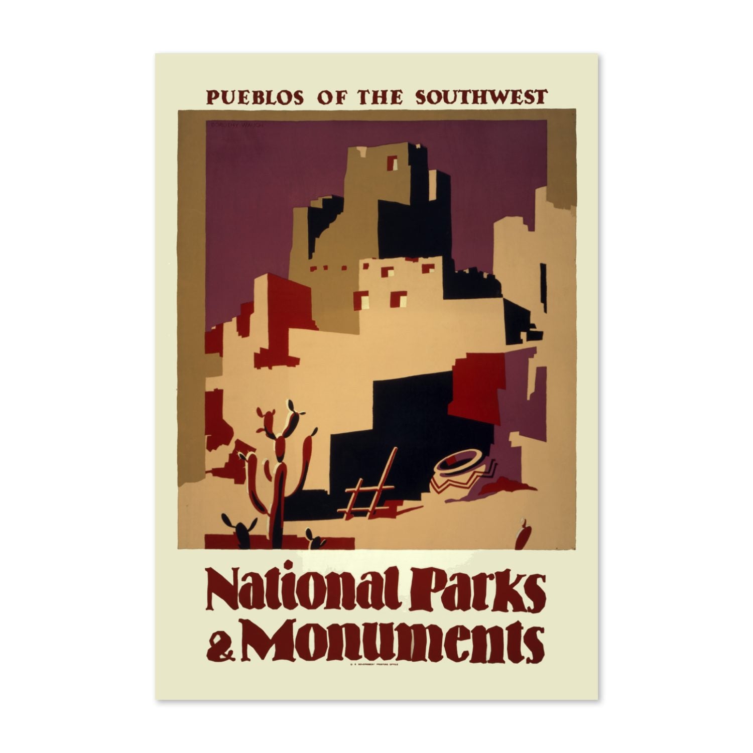 Pueblos of the Southwest National Parks poster print