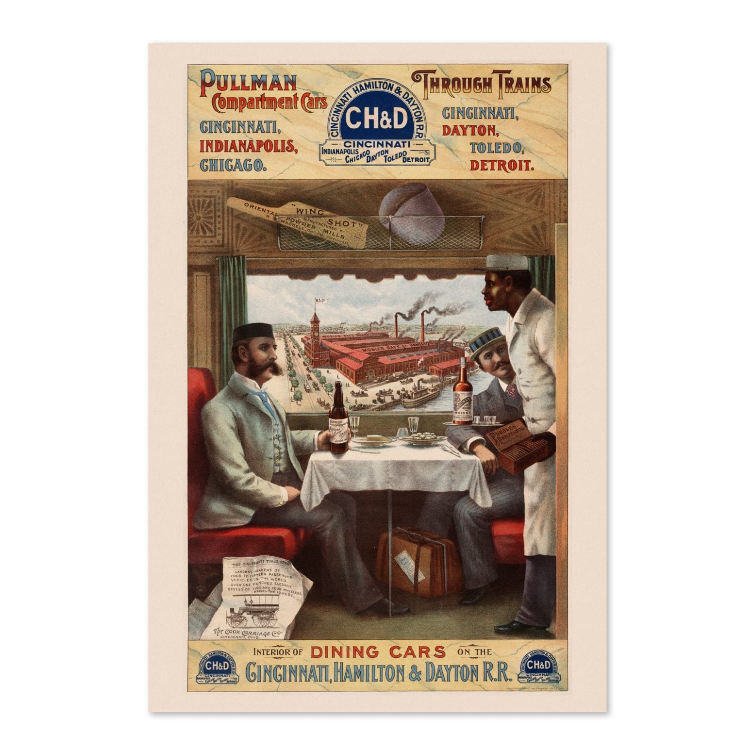 Pullman Dining Car — CH&D Railroad poster print