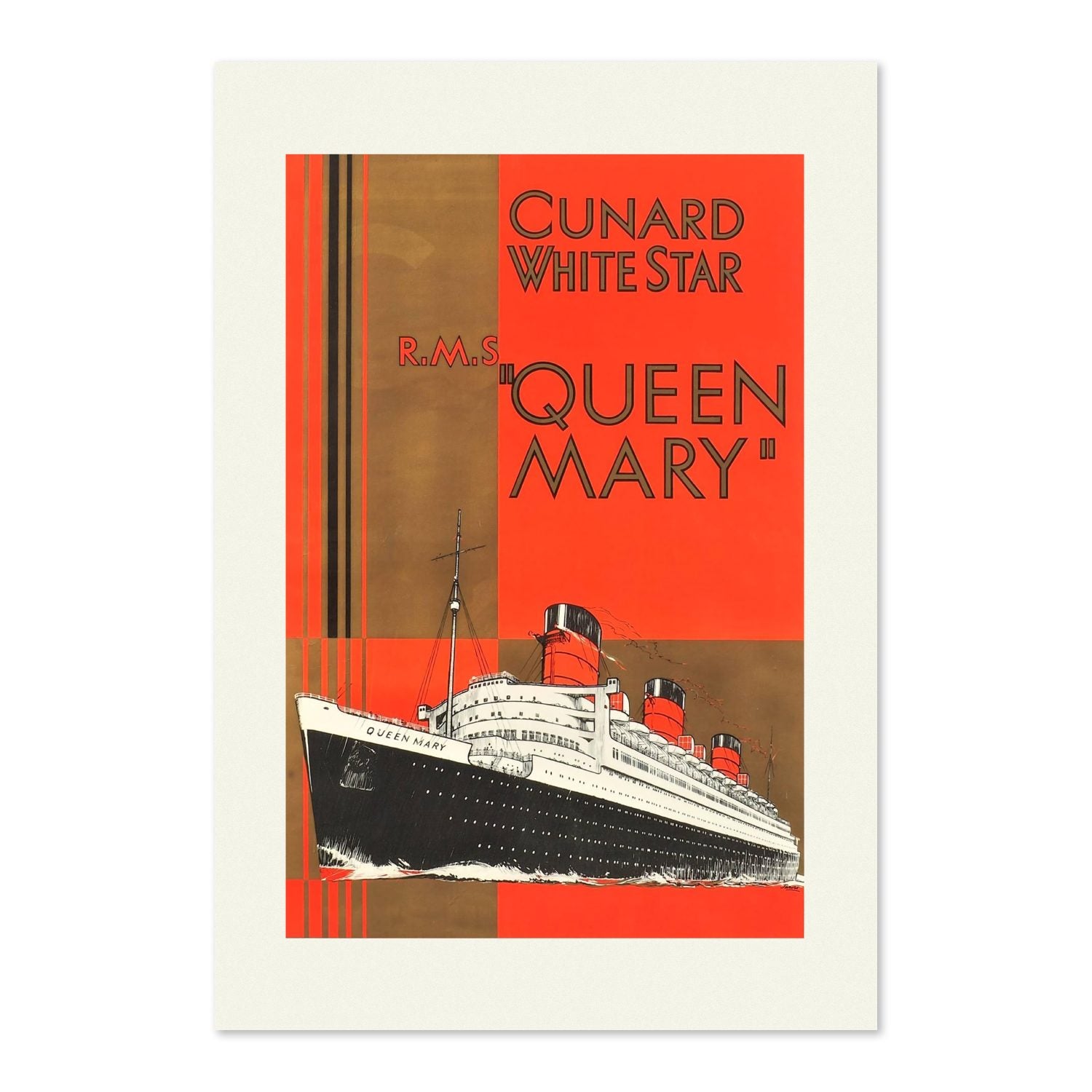 RMS Queen Mary Cunard White Star poster print
