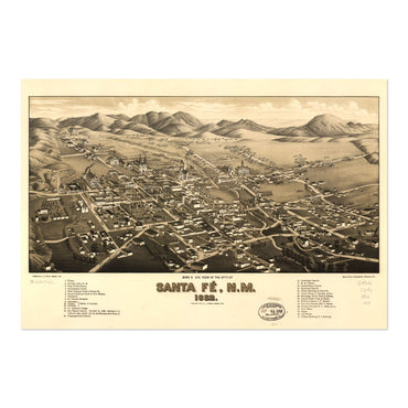 Santa Fe 1882 Panoramic Map poster print