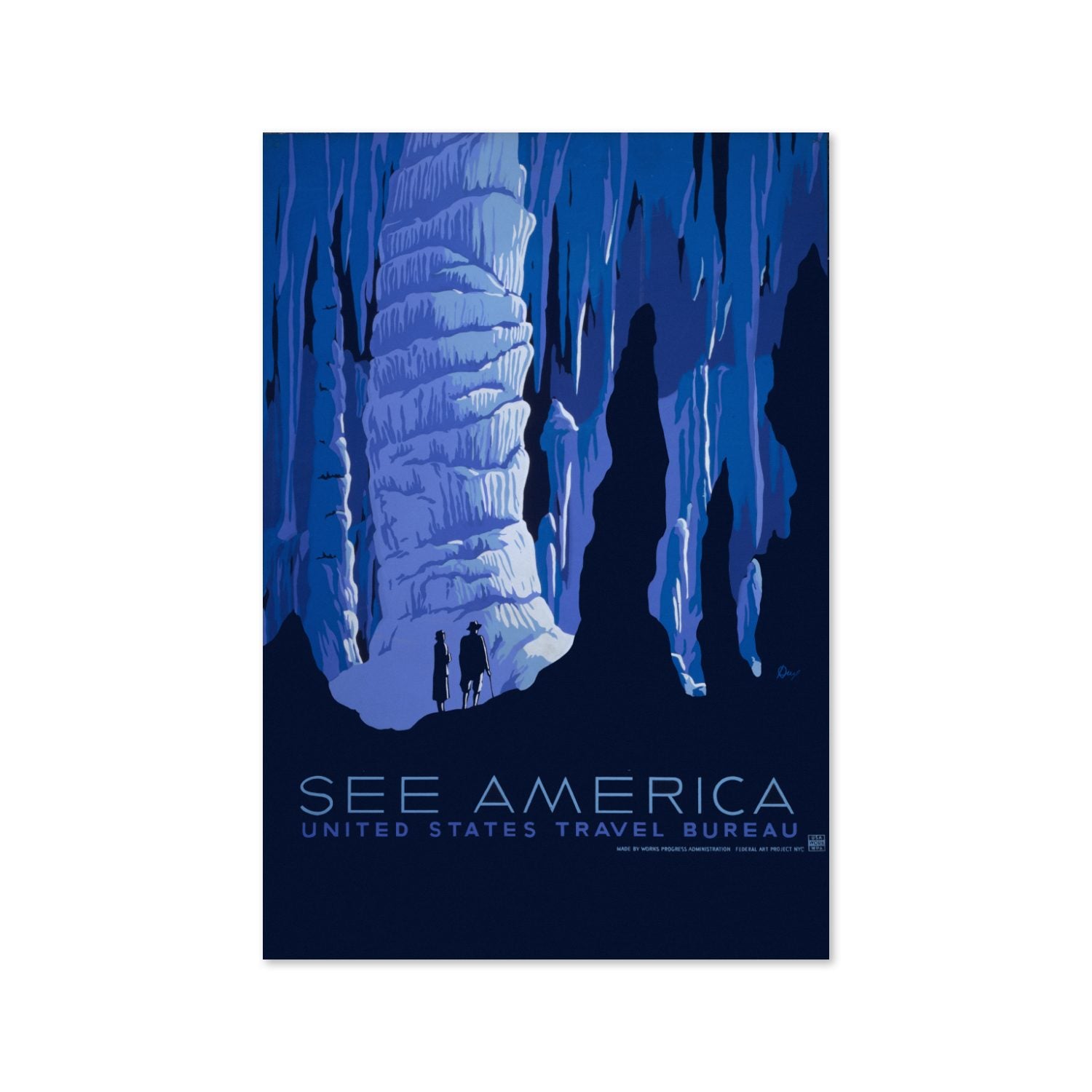 See America Caverns WPA poster print