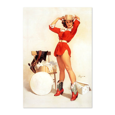 Something New by Gil Elvgren, pin-up poster — framed print