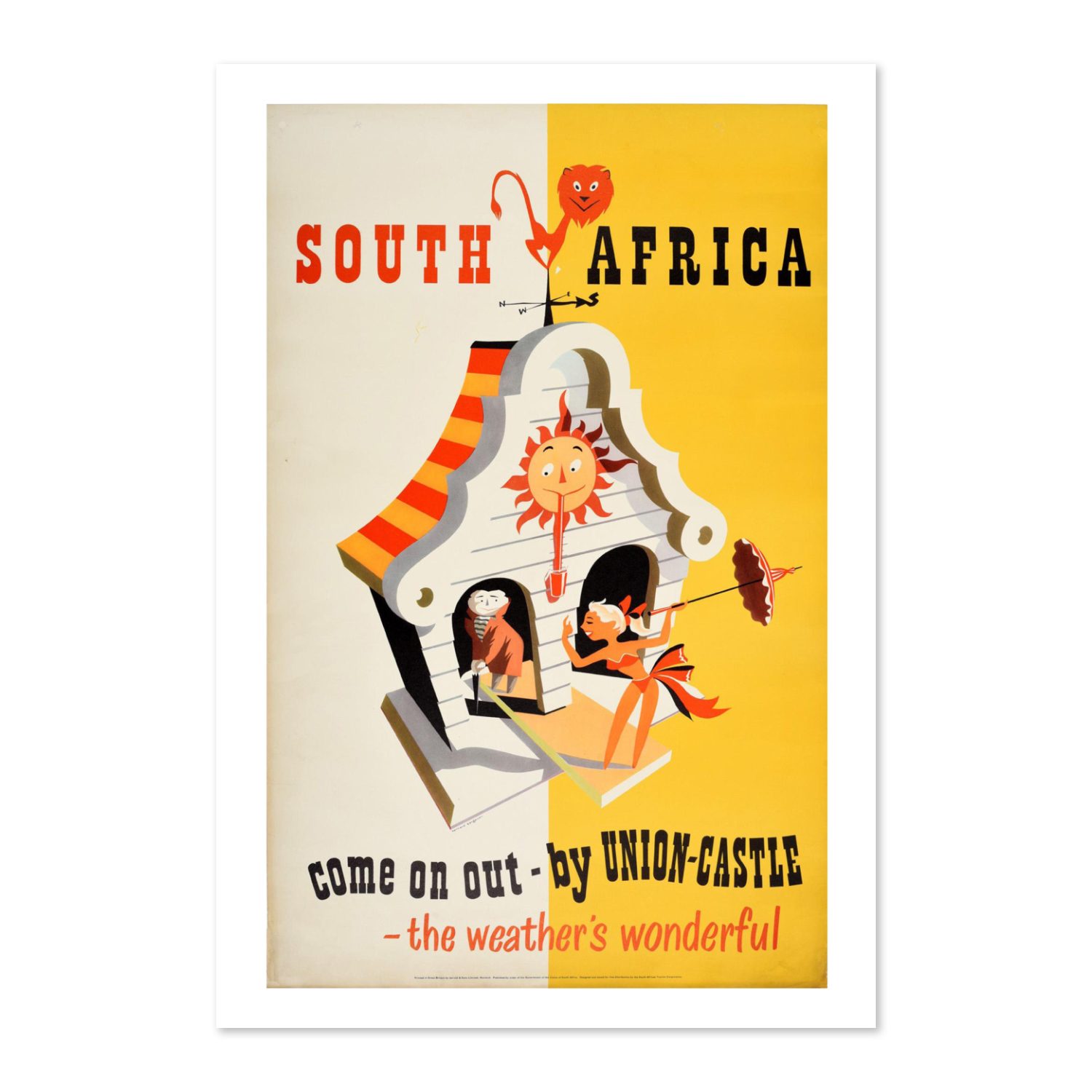 South Africa Union Castle poster print