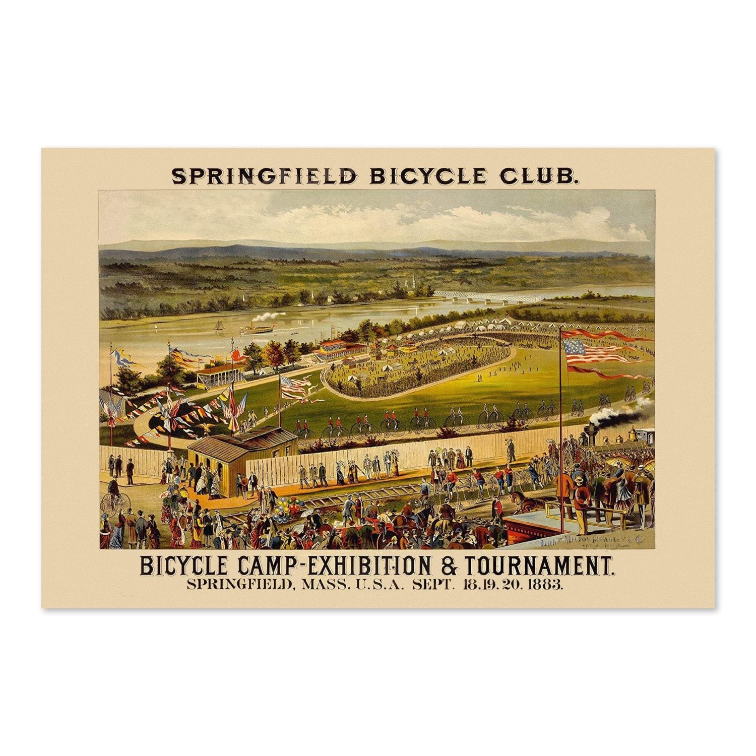 Springfield Bicycle Club 1883 poster print