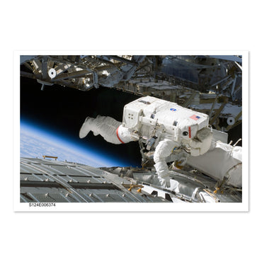 STS-124 Discovery astronaut spacewalk poster print