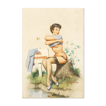 Taking a Chance by Gil Elvgren, pin-up poster — framed print