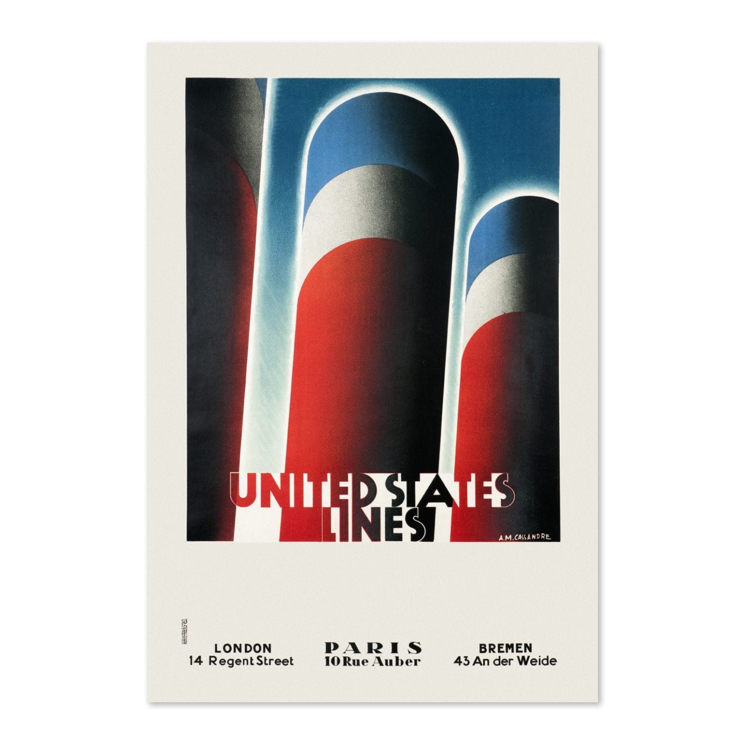 United States Lines Funnels poster print
