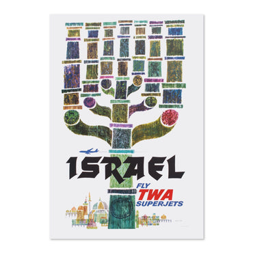 Visit Israel Fly TWA poster print