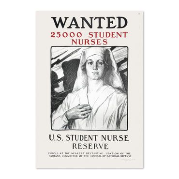 Wanted 25000 Student Nurses poster print