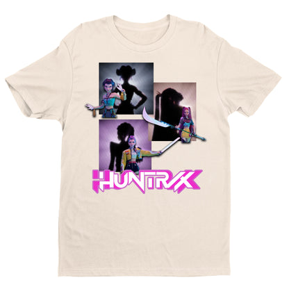 Huntrix Cyber Squad T-Shirt, Girl Graphic Tee, Futuristic Vaporwave Style, Unisex Black Streetwear for Otaku & Gamers
