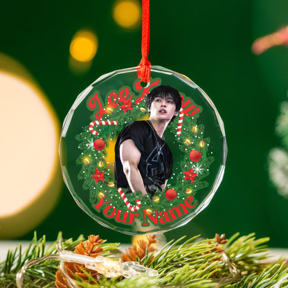 Personalized Lee Know Ornament, Custom Stray Kids Christmas Decor