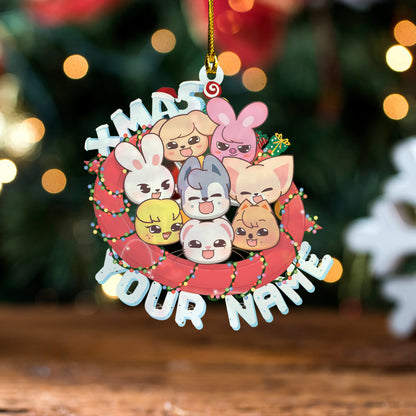 Personalized SKZOO Stray Kids Acrylic Ornament, Cute Christmas KPOP Decor