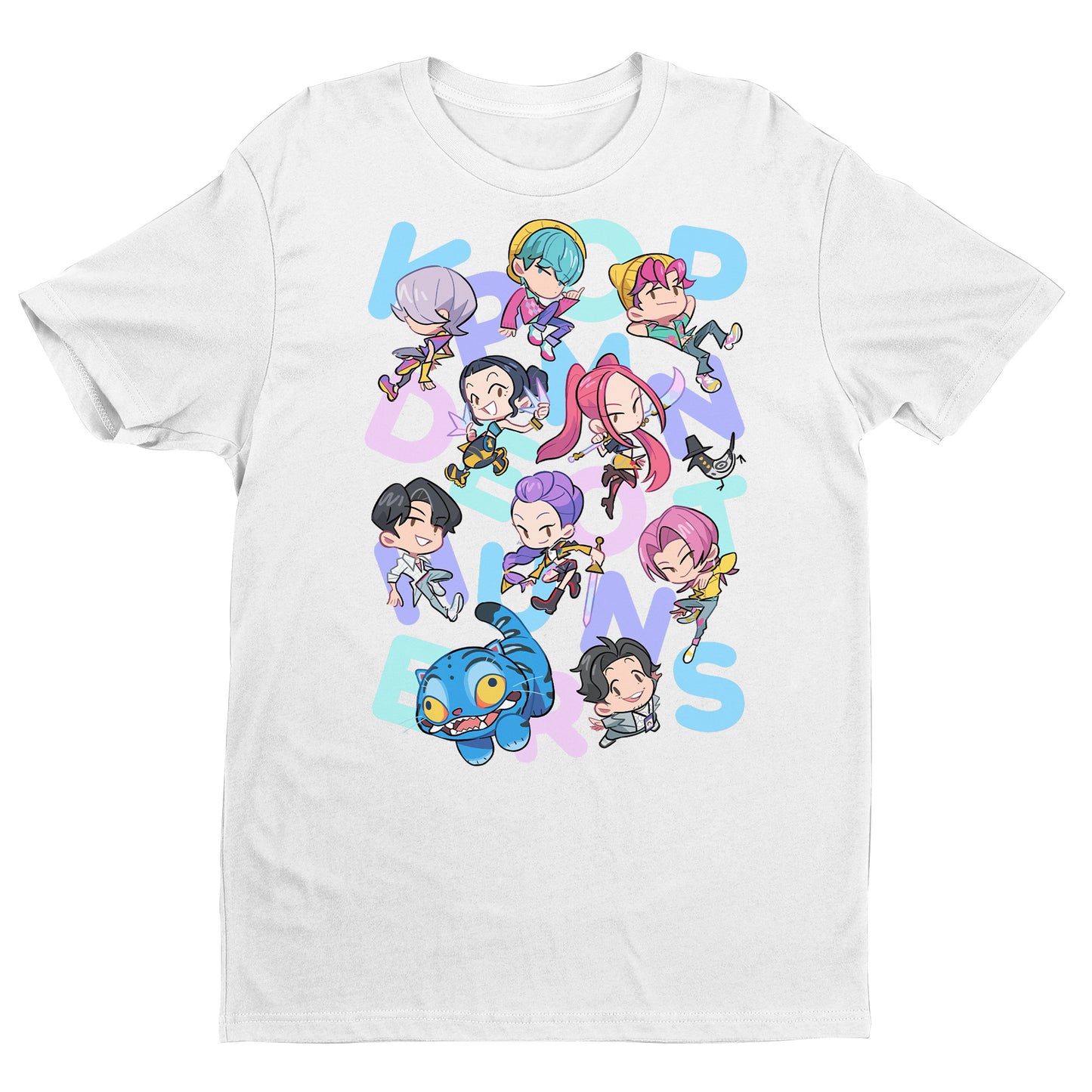 KPOP DEN HUNTRIX Graphic T-Shirt – Chibi Style Unisex Kawaii Tee