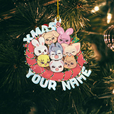 Personalized SKZOO Stray Kids Acrylic Ornament, Cute Christmas KPOP Decor