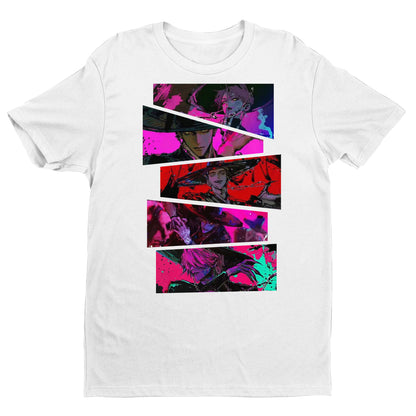 HUNTRIX K-Pop Anime Samurai Shirt – Neon Retro Style Graphic Tee – Unisex Streetwear T-Shirt
