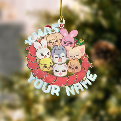 Personalized SKZOO Stray Kids Acrylic Ornament, Cute Christmas KPOP Decor