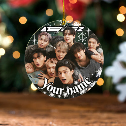 Personalized ATEEZ Ornament, KPOP Christmas Ornament, Custom Ateez Gift For ATINY