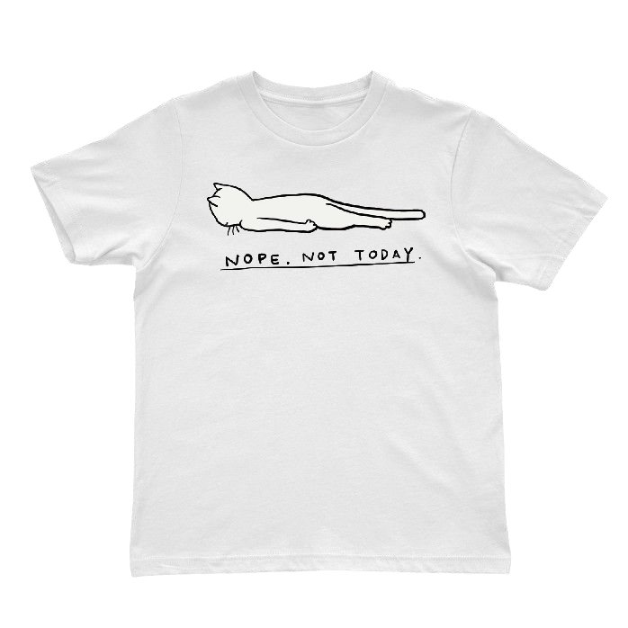 Nope Not Today Cat T-Shirt – Funny Lazy Cat Graphic Tee, Cute Minimalist Cat Shirt, Animal Lover Gift