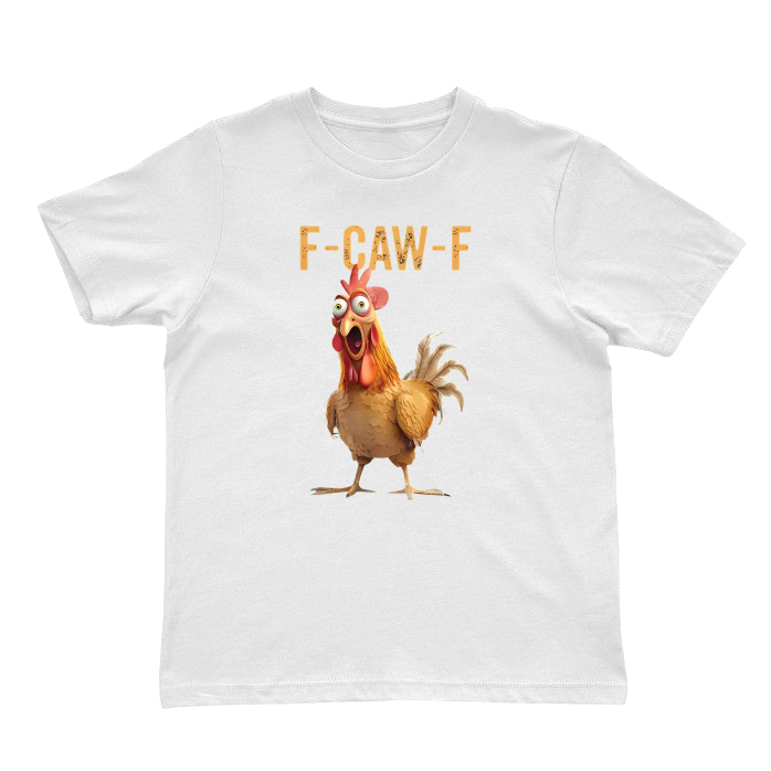 Funny Angry Chicken T-Shirt - F-CAW-F Graphic Tee | Sarcastic Animal Humor Shirt | Unisex Casual Tee