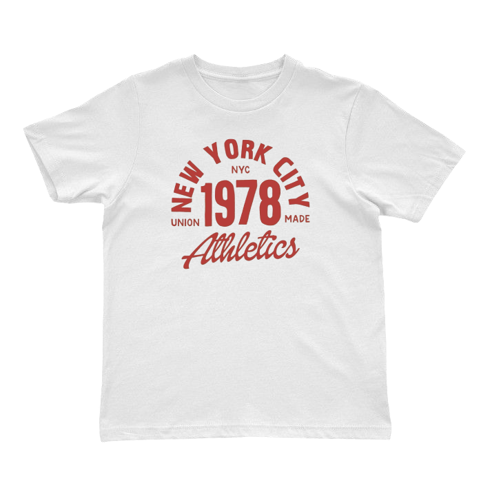 New York City 1978 Athletics T-Shirt – Vintage College Sport Style Tee, Retro NYC Union Made Shirt, Classic Graphic Streetwear