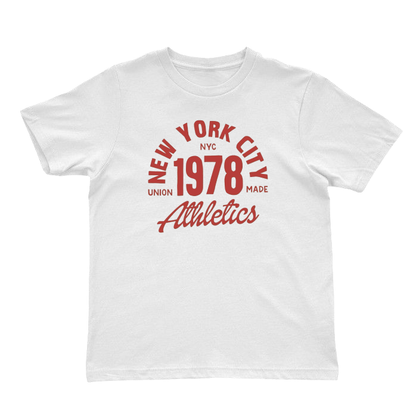 New York City 1978 Athletics T-Shirt – Vintage College Sport Style Tee, Retro NYC Union Made Shirt, Classic Graphic Streetwear
