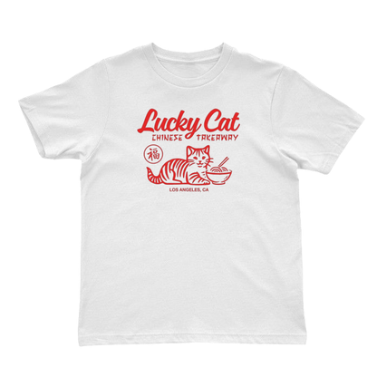 Lucky Cat Chinese Takeaway T-Shirt | Retro Asian Foodie Tee | Vintage Los Angeles Graphic Shirt