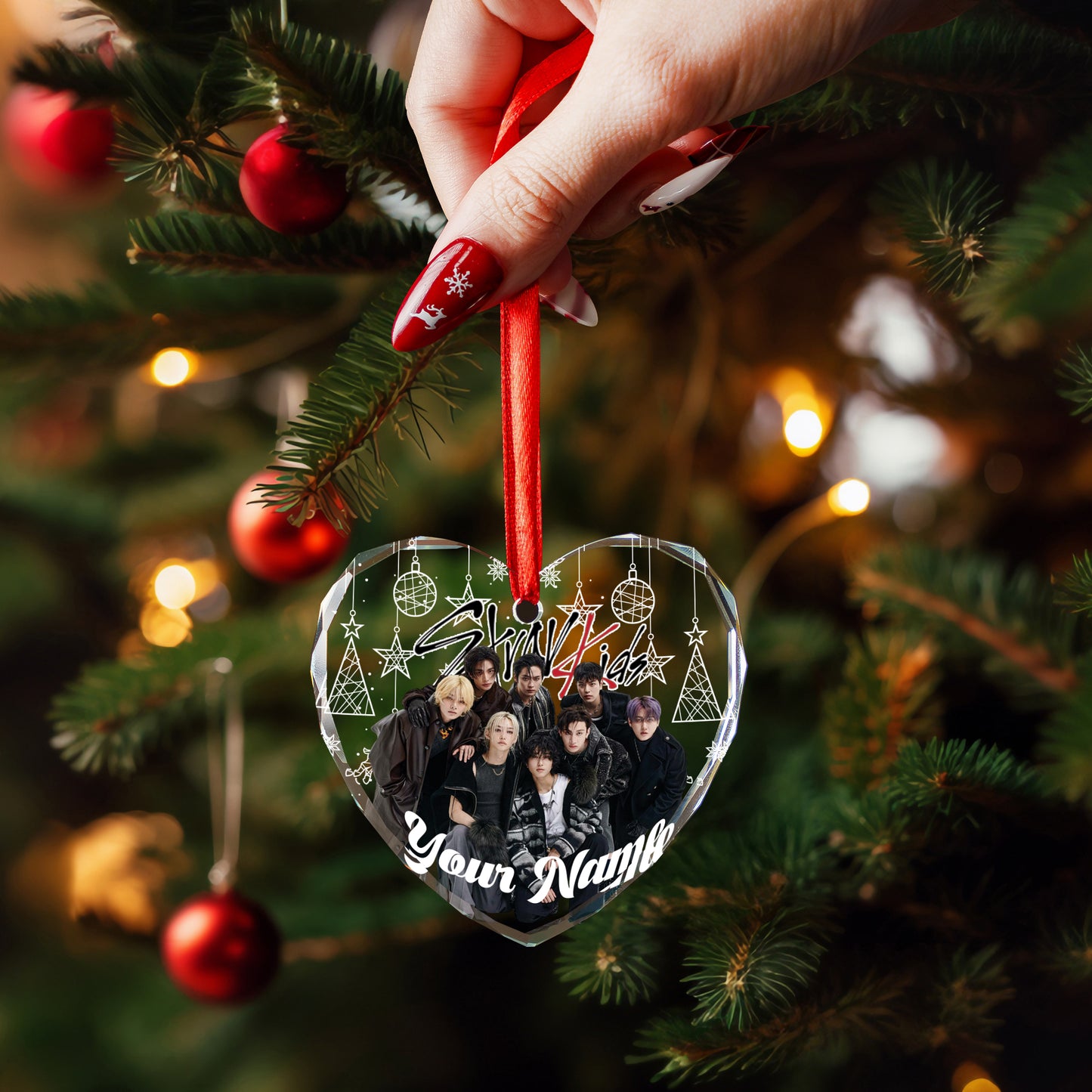 Personalized Stray Kids Ornament, KPOP Christmas Ornament Gift For Stay
