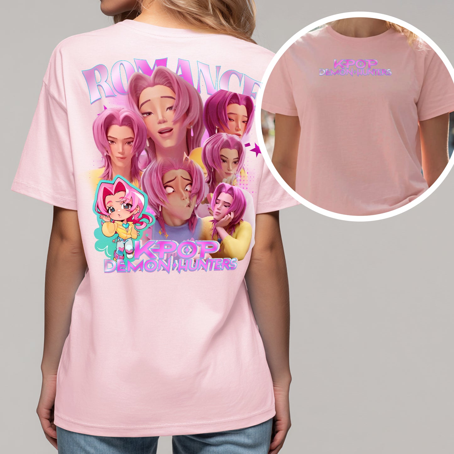 KPOP Demon Hunters Graphic Tee – Romance Anime-Inspired T-Shirt for Fans