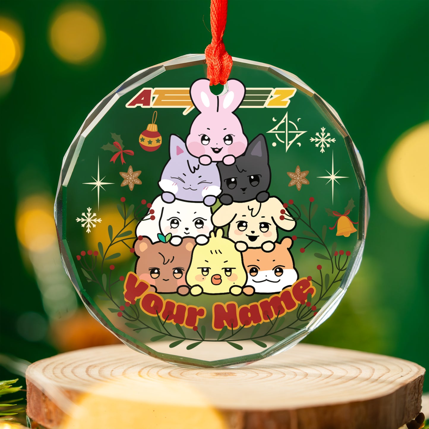 Personalized Cute Aniteez Ornament, Custom KPOP Christmas Ornament Decor